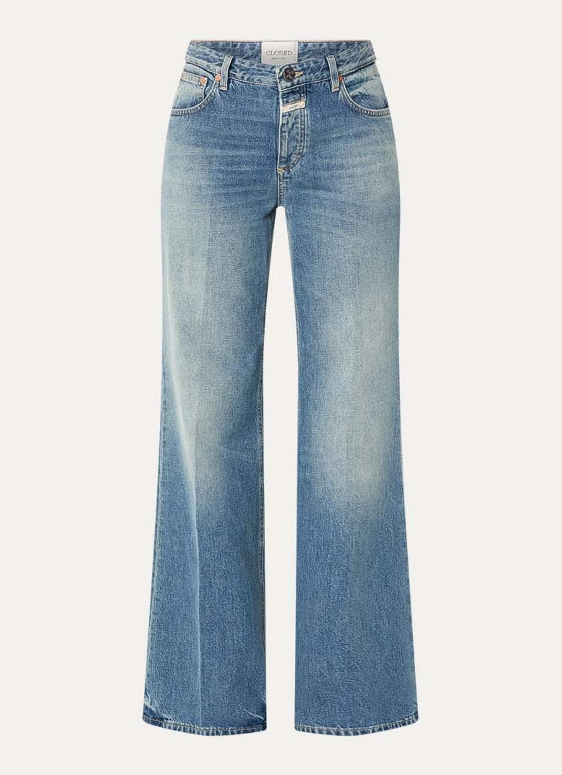 CLOSED Gillan mid waist loose fit jeans met lichte wassing - voorkant 4 indigo