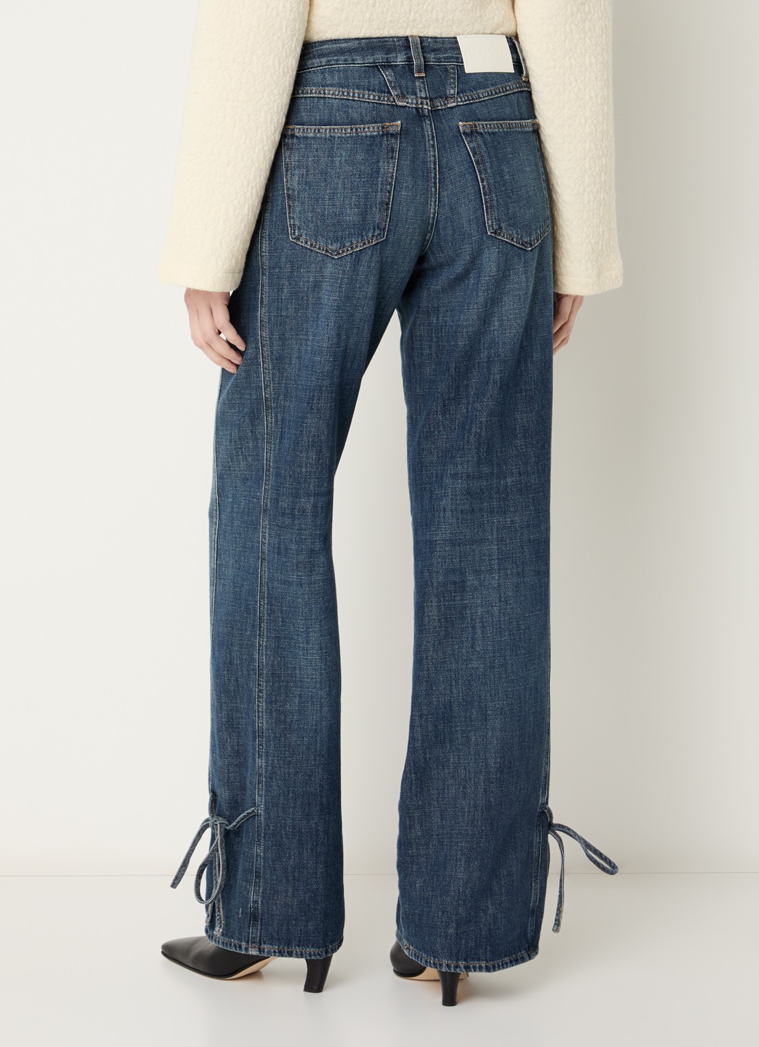 CLOSED Gillan mid waist straight leg jeans met donkere wassing - achterkant indigo
