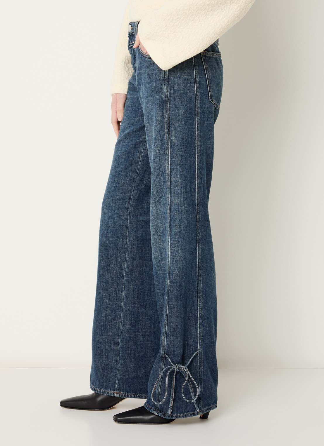 CLOSED Gillan mid waist straight leg jeans met donkere wassing - detail 3 indigo
