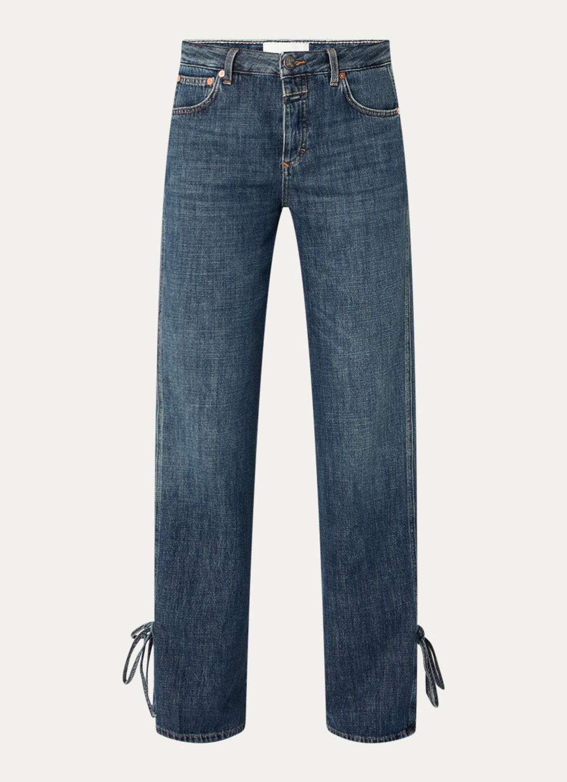 CLOSED Gillan mid waist straight leg jeans met donkere wassing - voorkant 4 indigo