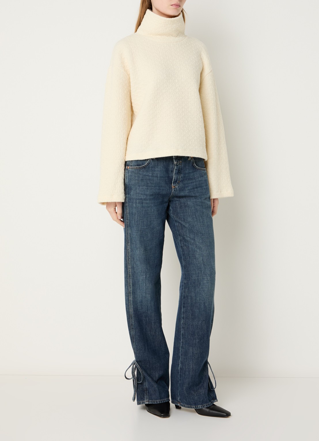 CLOSED Gillan mid waist straight leg jeans met donkere wassing - voorkant 5 indigo