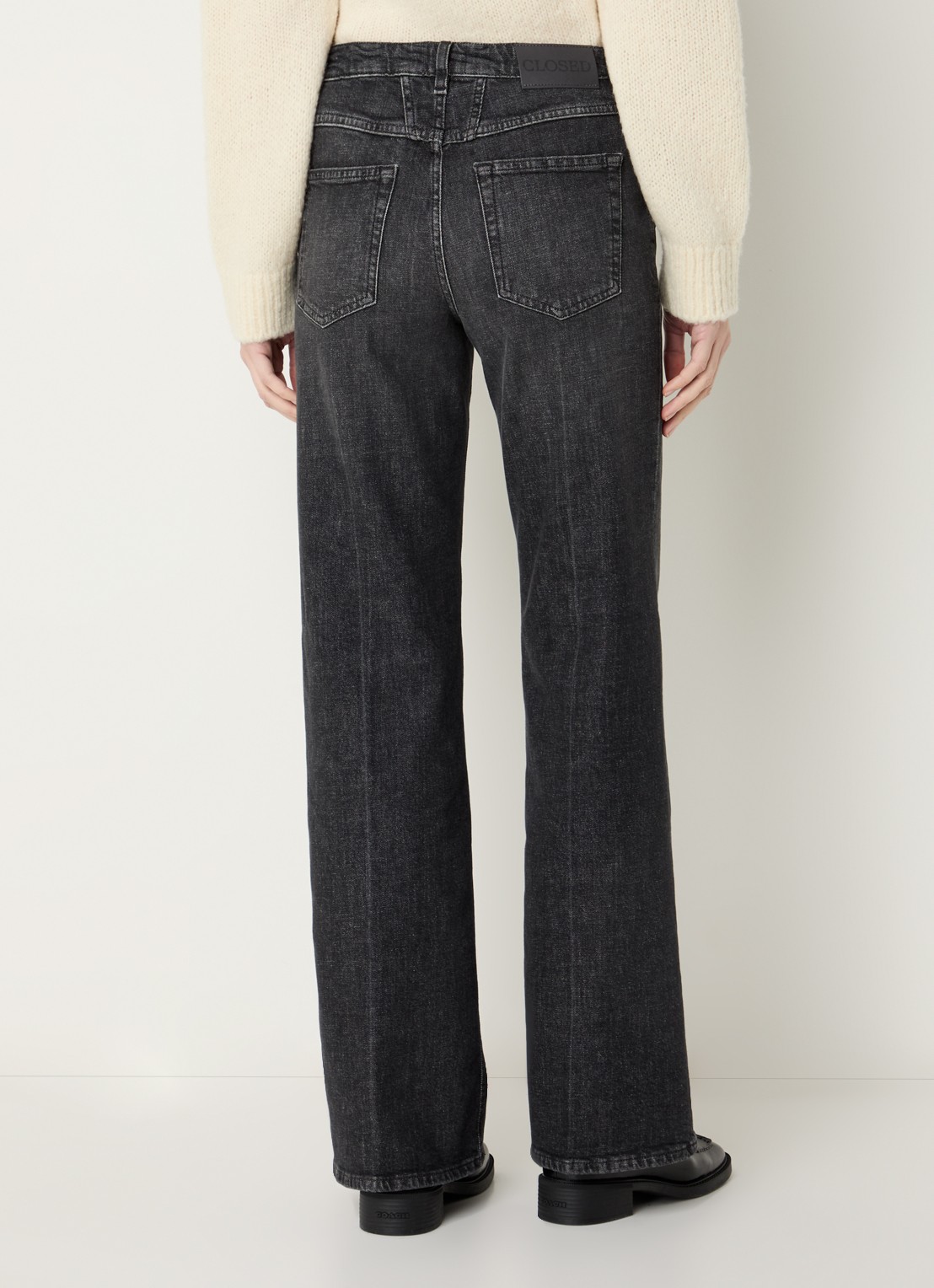 CLOSED Gillan mid waist straight leg jeans met gekleurde wassing - achterkant 5 donkergrijs