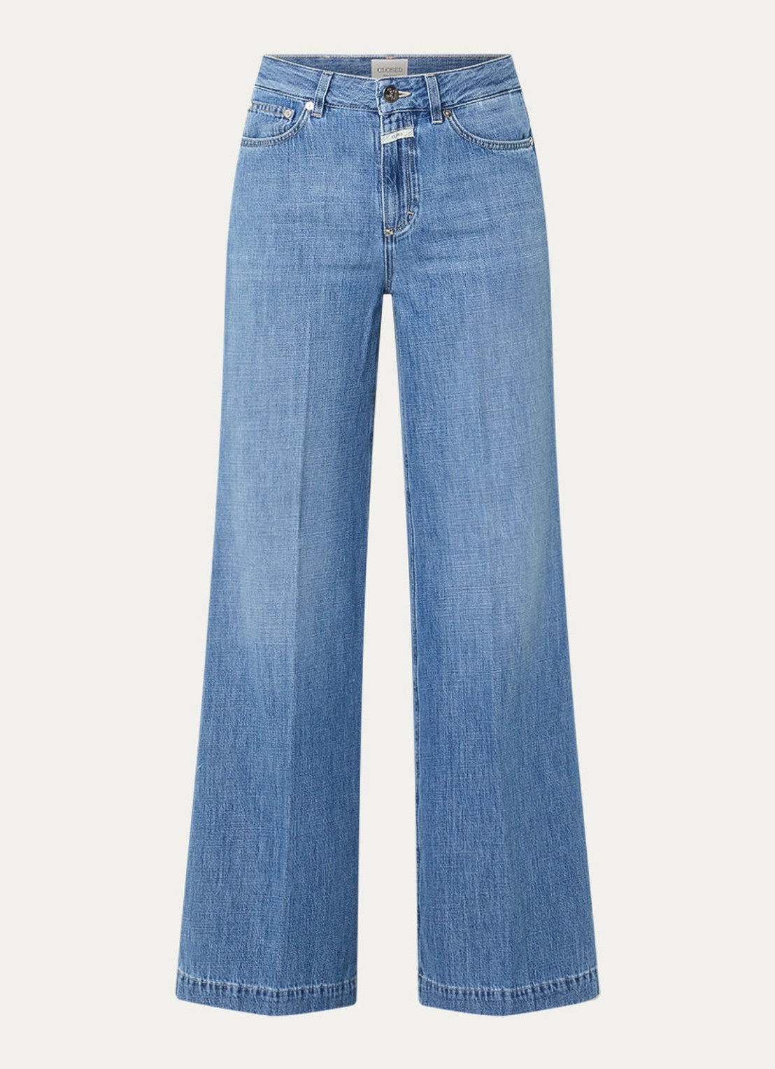 CLOSED Glow Up high waist flared jeans met medium wassing - voorkant 4 blauw