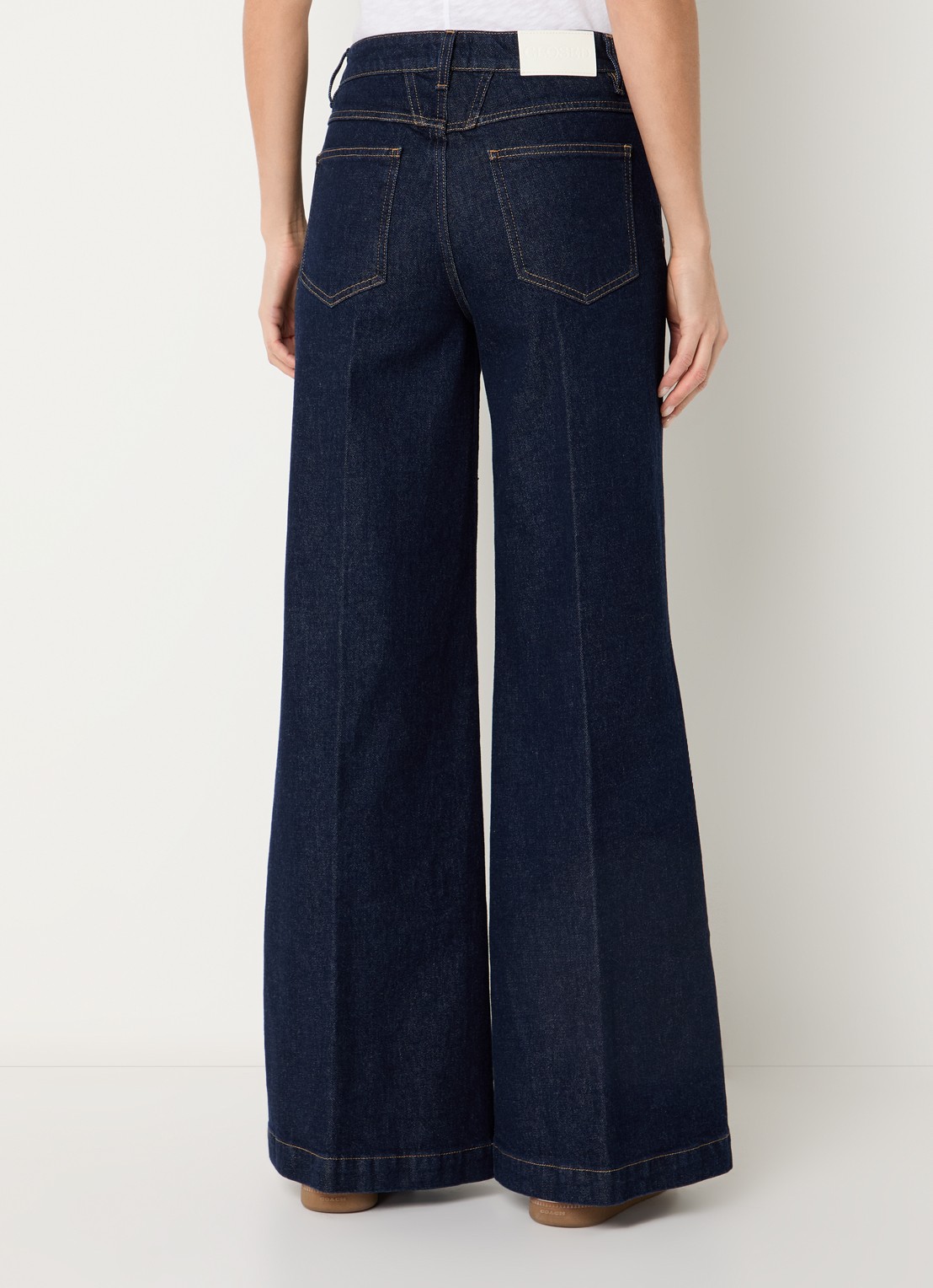 CLOSED Glow Up high waist wide leg jeans met donkere wassing - achterkant 5 indigo