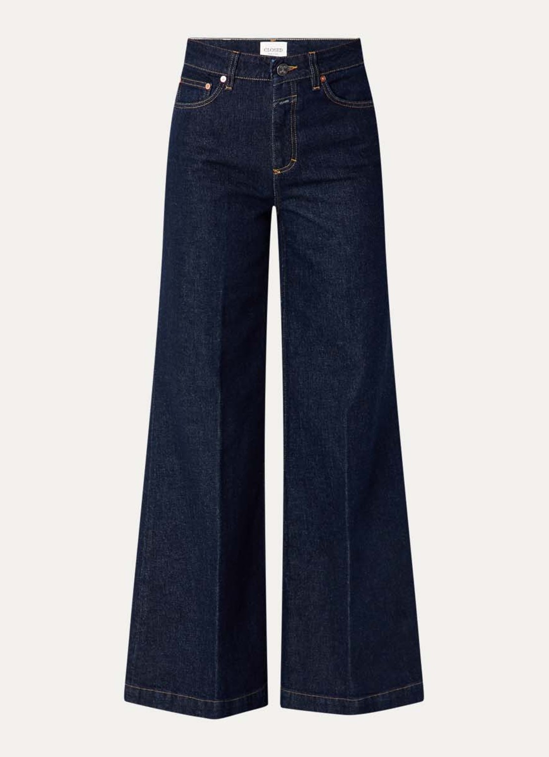 CLOSED Glow Up high waist wide leg jeans met donkere wassing - voorkant indigo