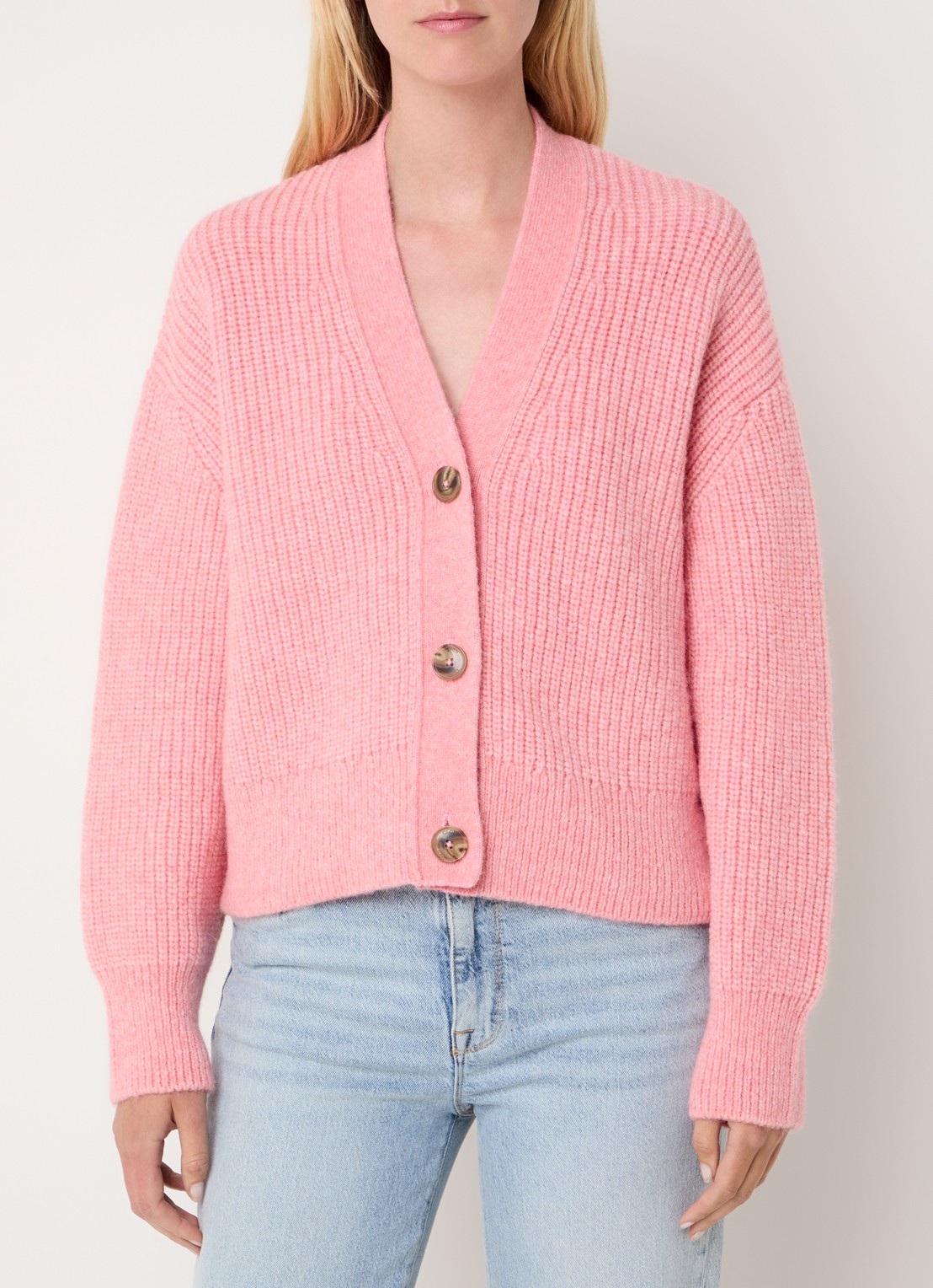 CLOSED Grofgebreid vest in alpaca wolblend - detail 4 roze