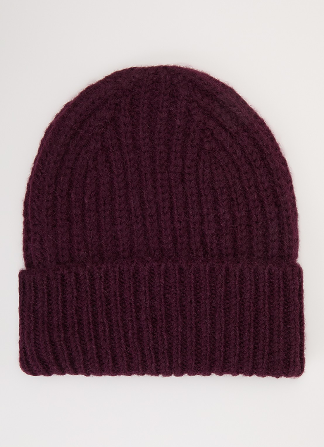 CLOSED Grofgebreide muts in alpaca wolblend - voorkant bordeauxrood