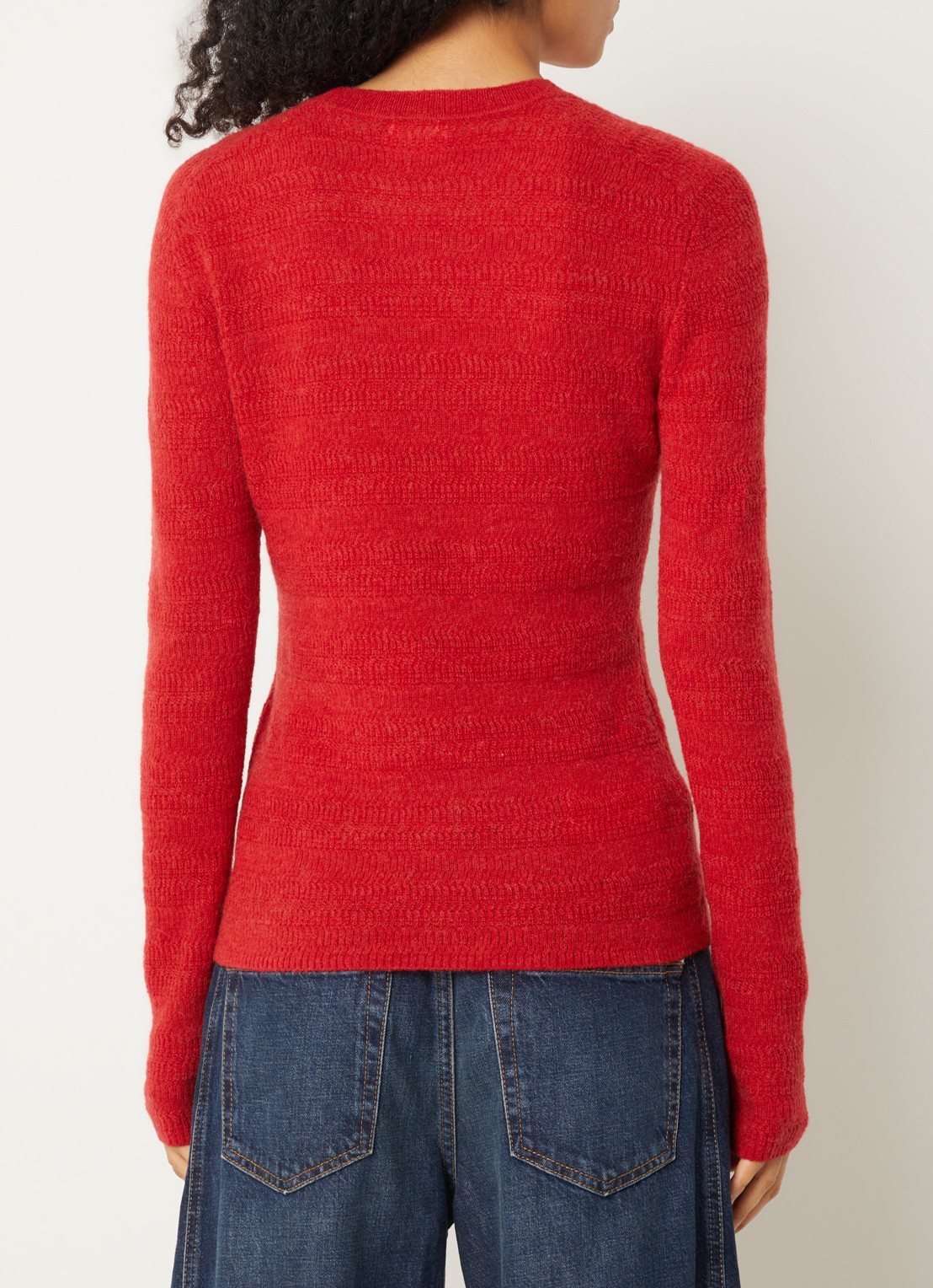 CLOSED Grofgebreide pullover in alpaca wolblend - achterkant rood