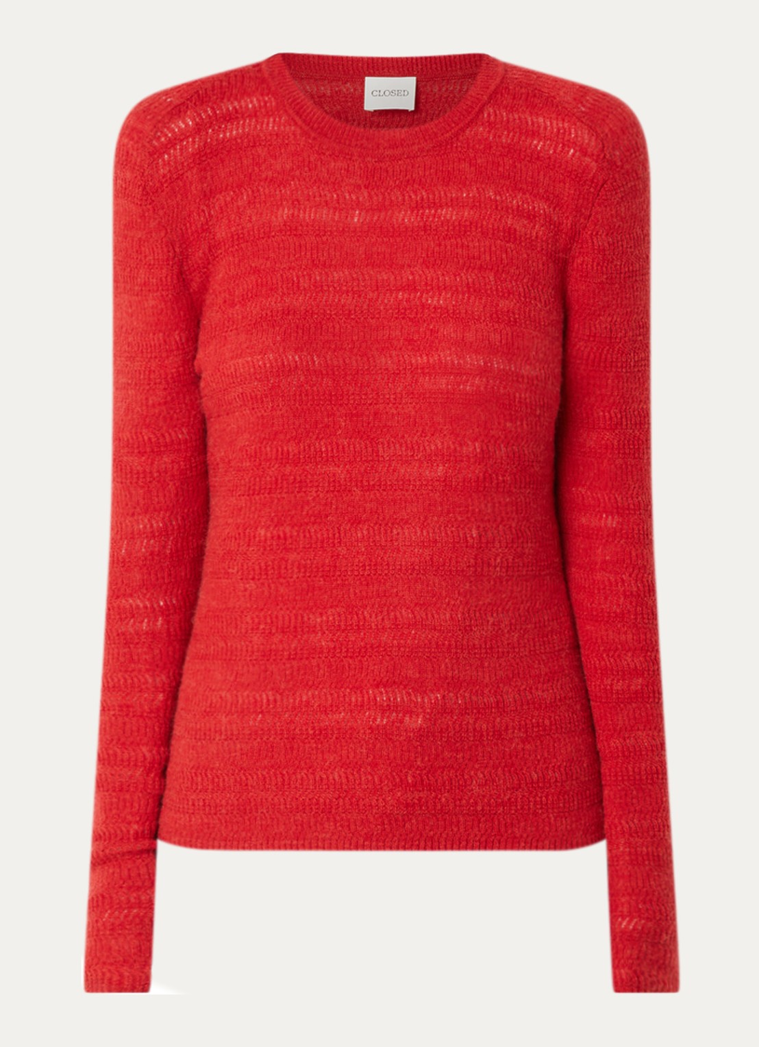 CLOSED Grofgebreide pullover in alpaca wolblend - voorkant 2 rood