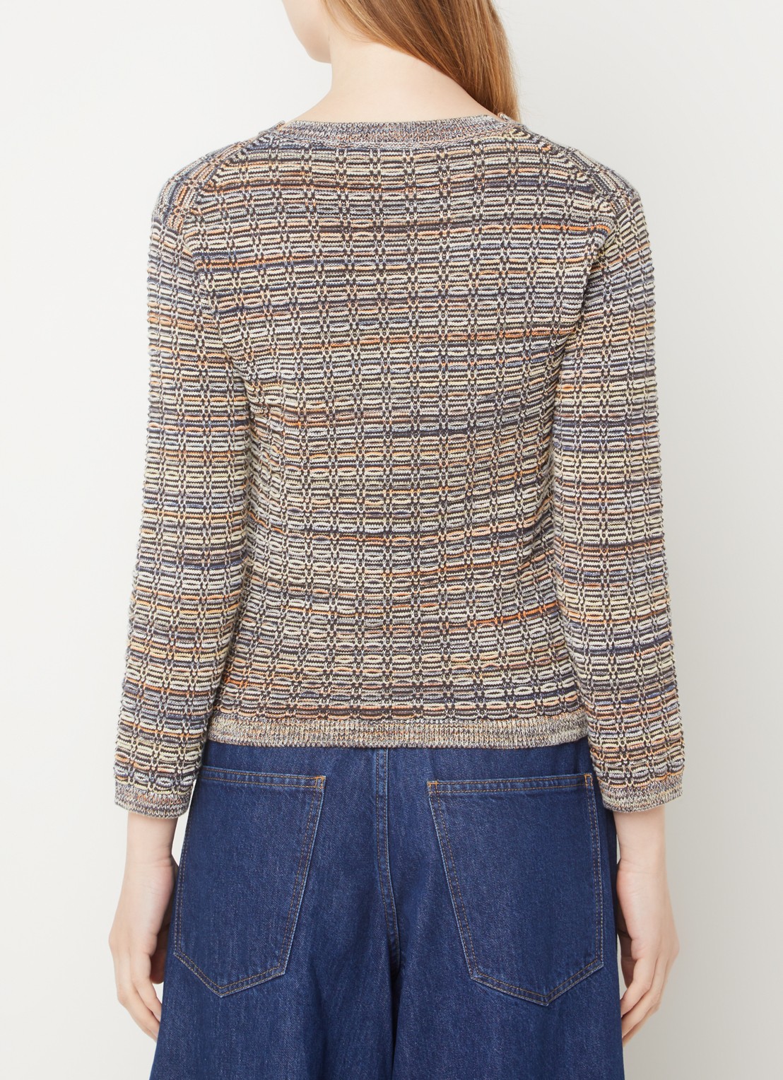 CLOSED Grofgebreide pullover met structuur - achterkant donkergrijs
