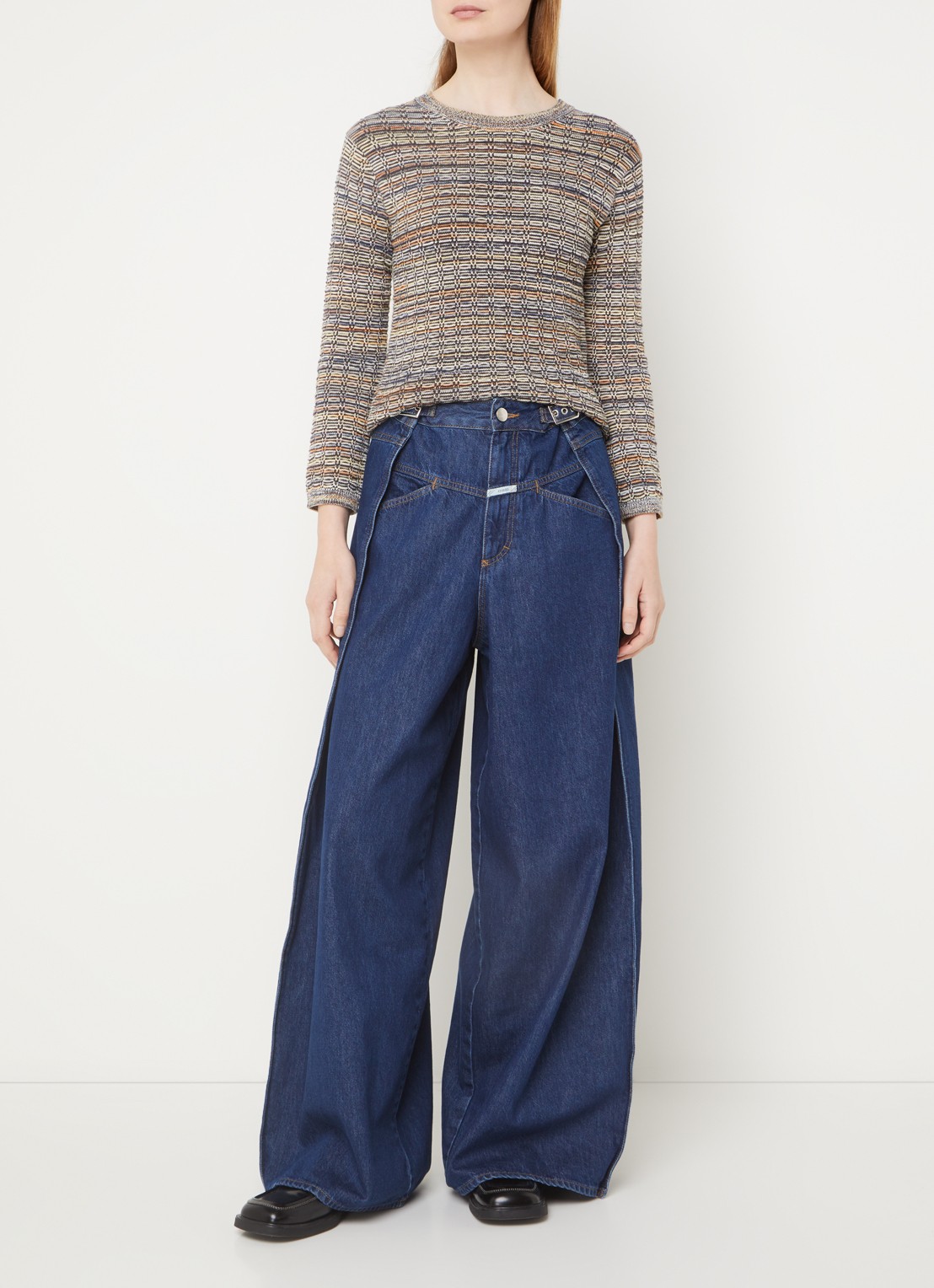 CLOSED Grofgebreide pullover met structuur - voorkant 3 donkergrijs