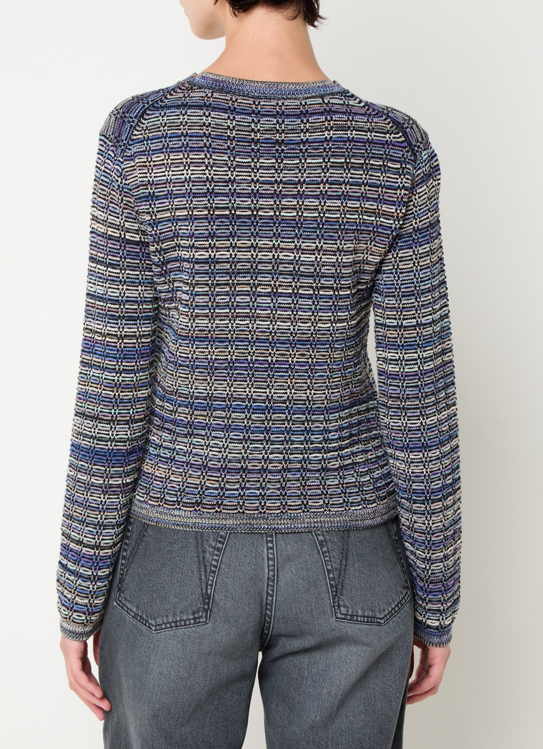 CLOSED Grofgebreide pullover met structuur - achterkant zwart