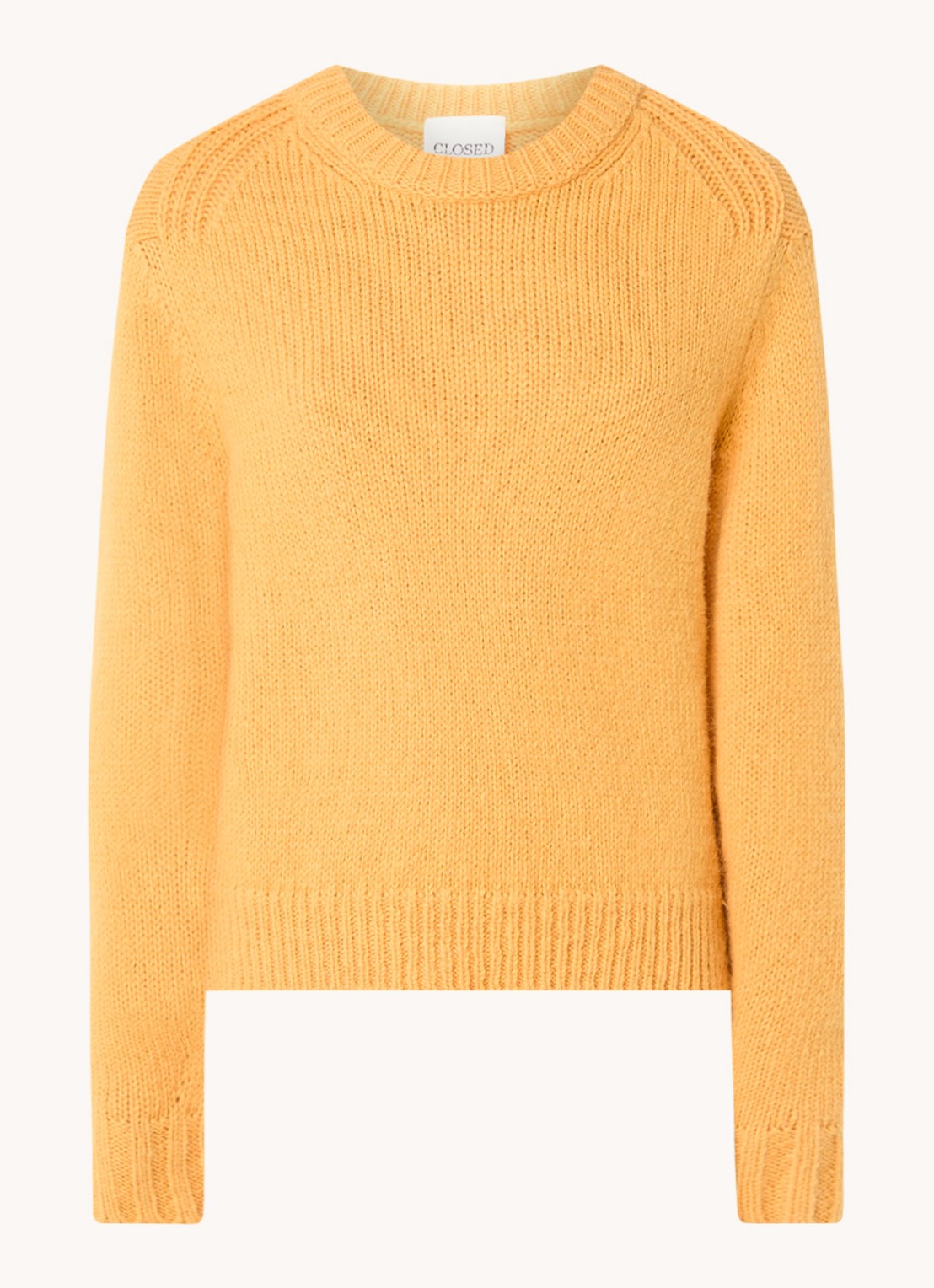 CLOSED Grofgebreide trui in alpaca wolblend  - voorkant 2 oranje
