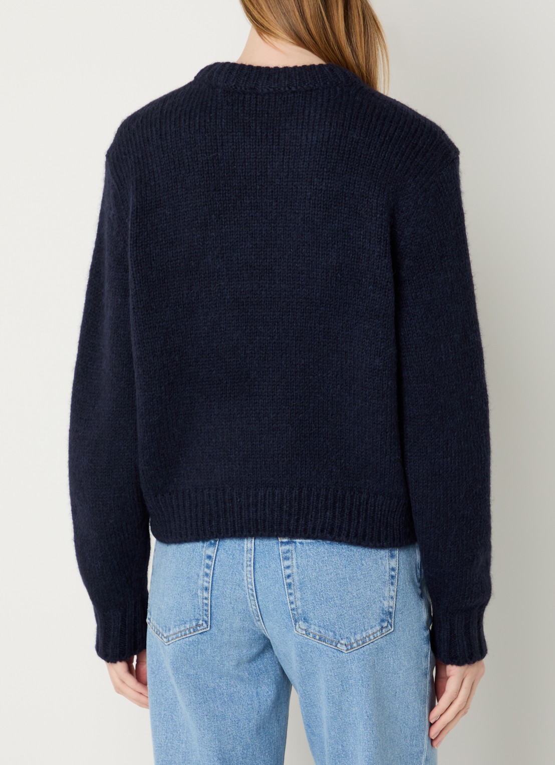 CLOSED Grofgebreide trui in alpaca wolblend  - achterkant 4 donkerblauw