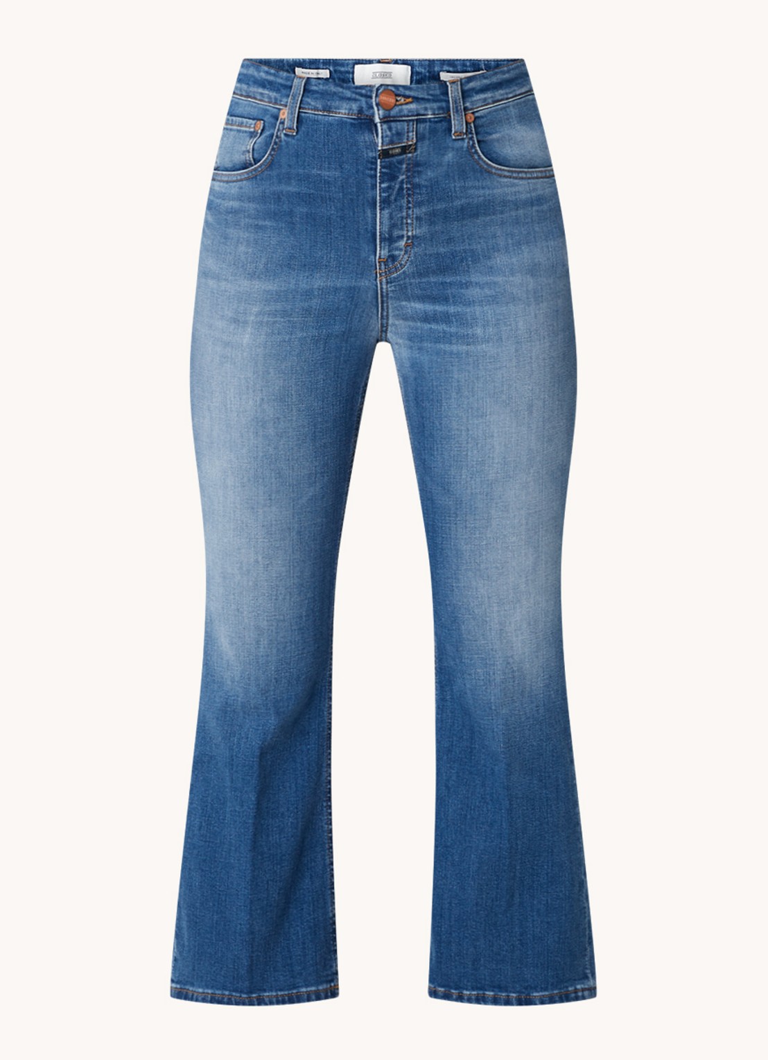CLOSED Hi-Sun high waist flared cropped jeans met stretch  - voorkant 4 indigo