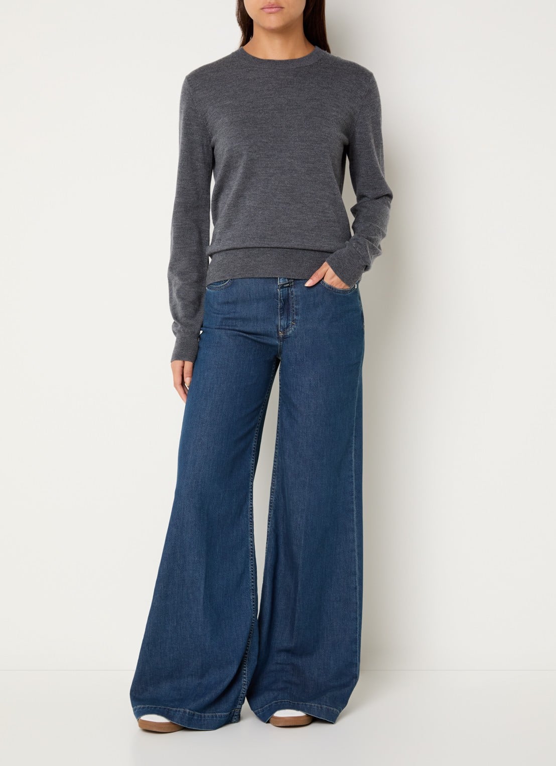 CLOSED High waist flared jeans met medium wassing - voorkant 5 indigo