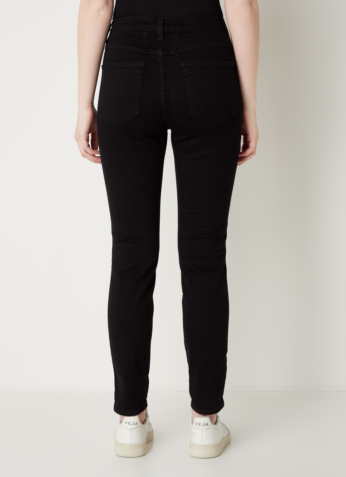 CLOSED High waist skinny jeans van  katoen - achterkant zwart