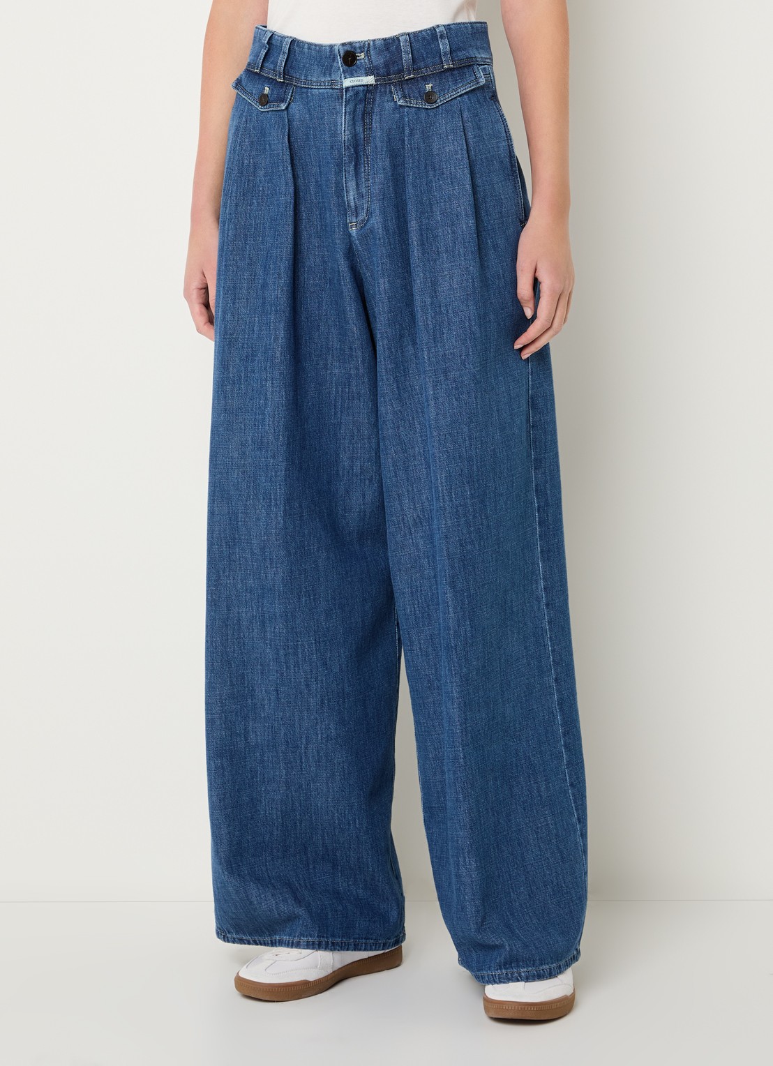 CLOSED High waist wide fit palazzobroek met medium wassing - detail 3 indigo