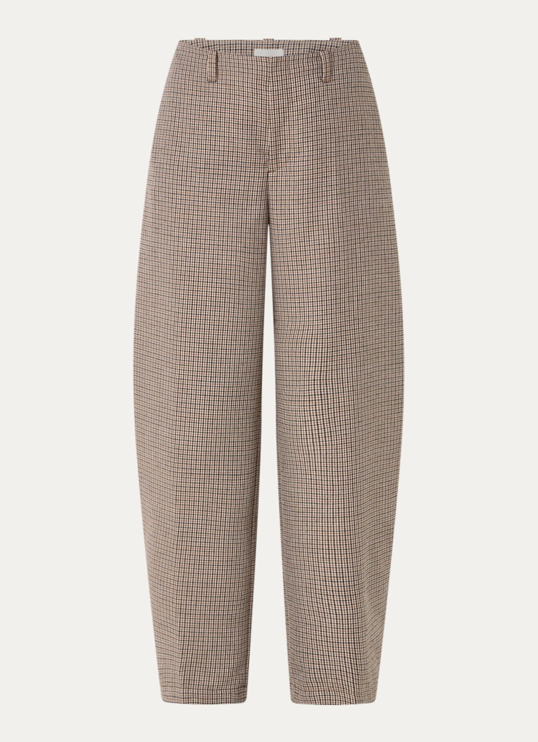 CLOSED High waist wide fit pantalon met pied-de-poule dessin - voorkant 3 lichtbruin