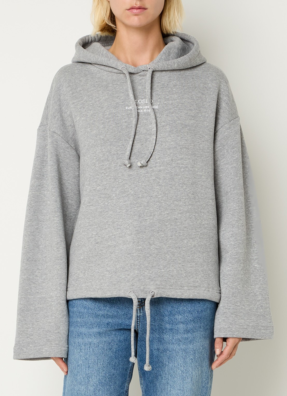 CLOSED Hoodie met logo - detail 3 grijs