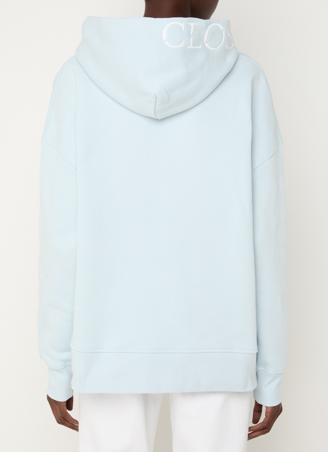 CLOSED Hoodie van  katoen met logoborduring - achterkant 5 lichtblauw