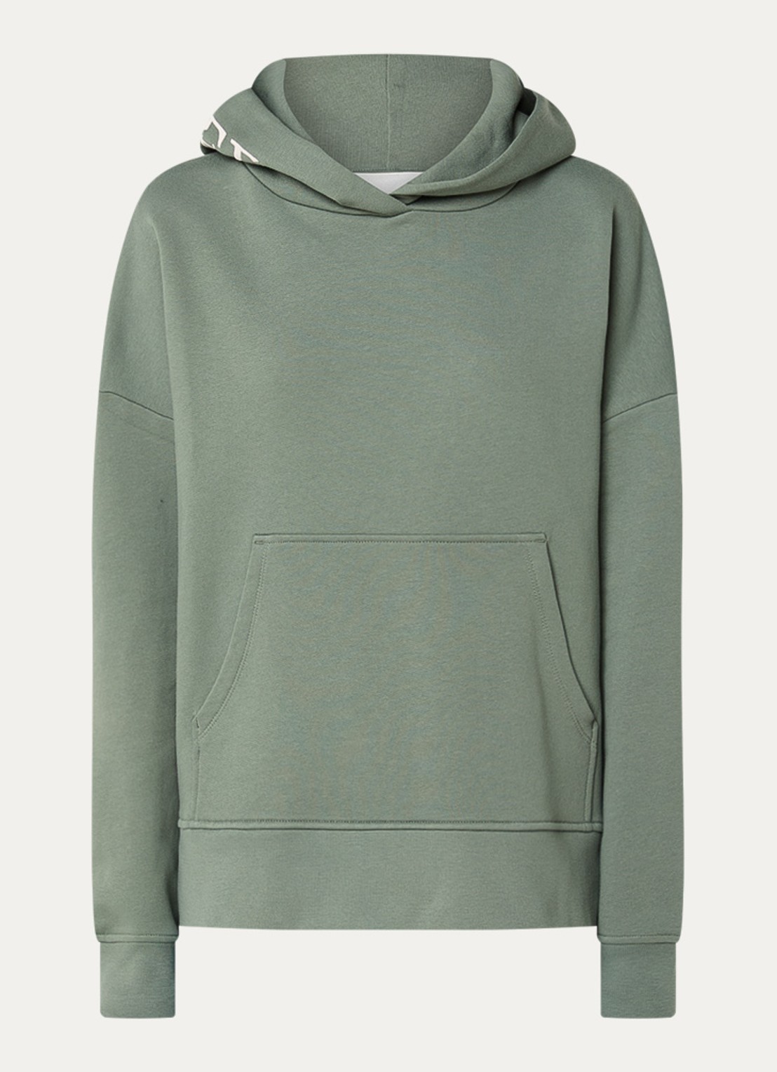 CLOSED Hoodie van  katoen met logoborduring - voorkant 2 olijfgroen