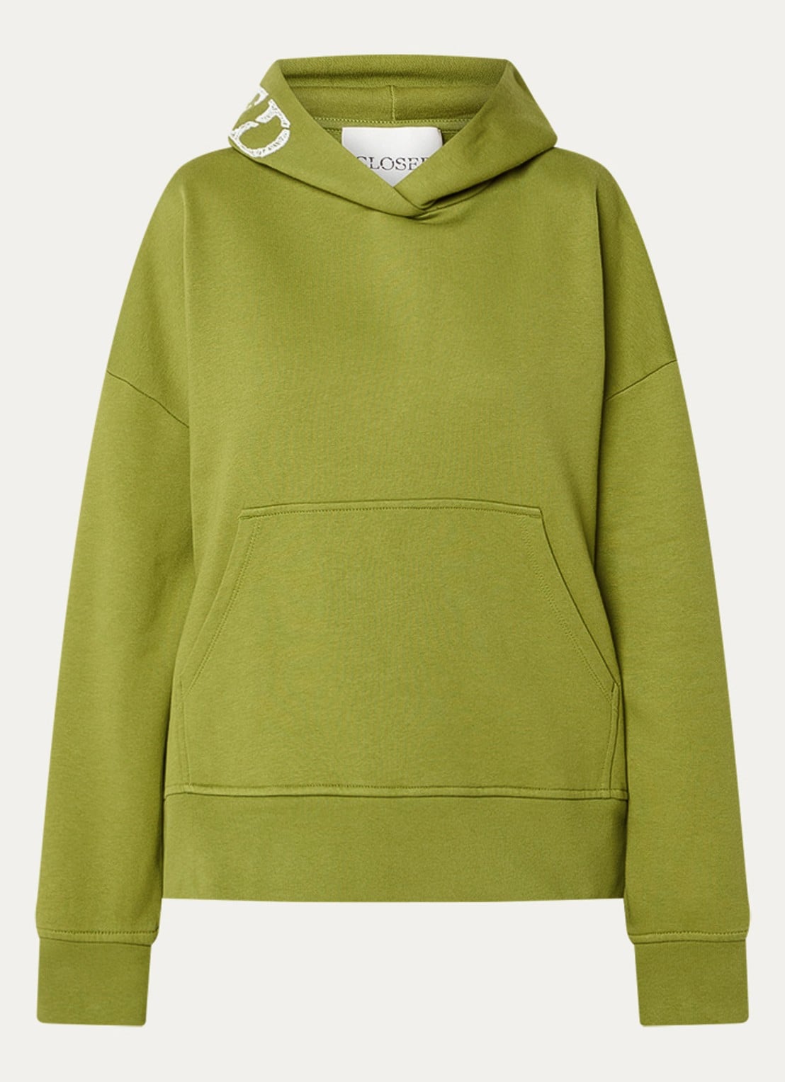 CLOSED Hoodie van  katoen met logoborduring - voorkant 3 groen