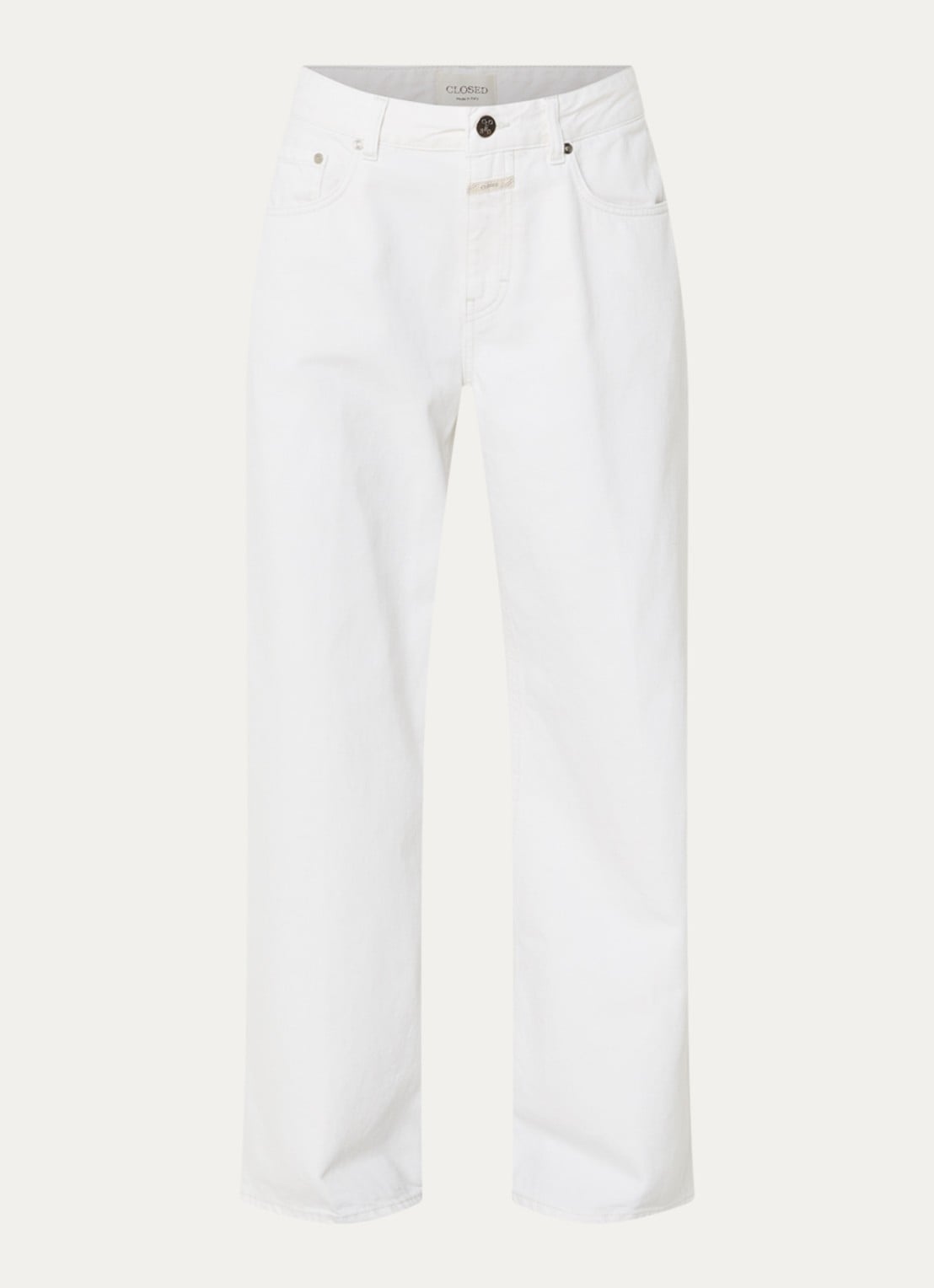 CLOSED Jayla mid waist loose fit jeans met gekleurde wassing - voorkant 2 gebroken wit