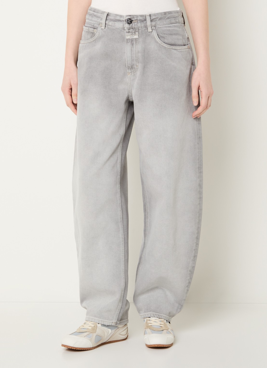 CLOSED Jazzie high waist balloon fit jeans met gekleurde wassing - detail 3 grijsmele