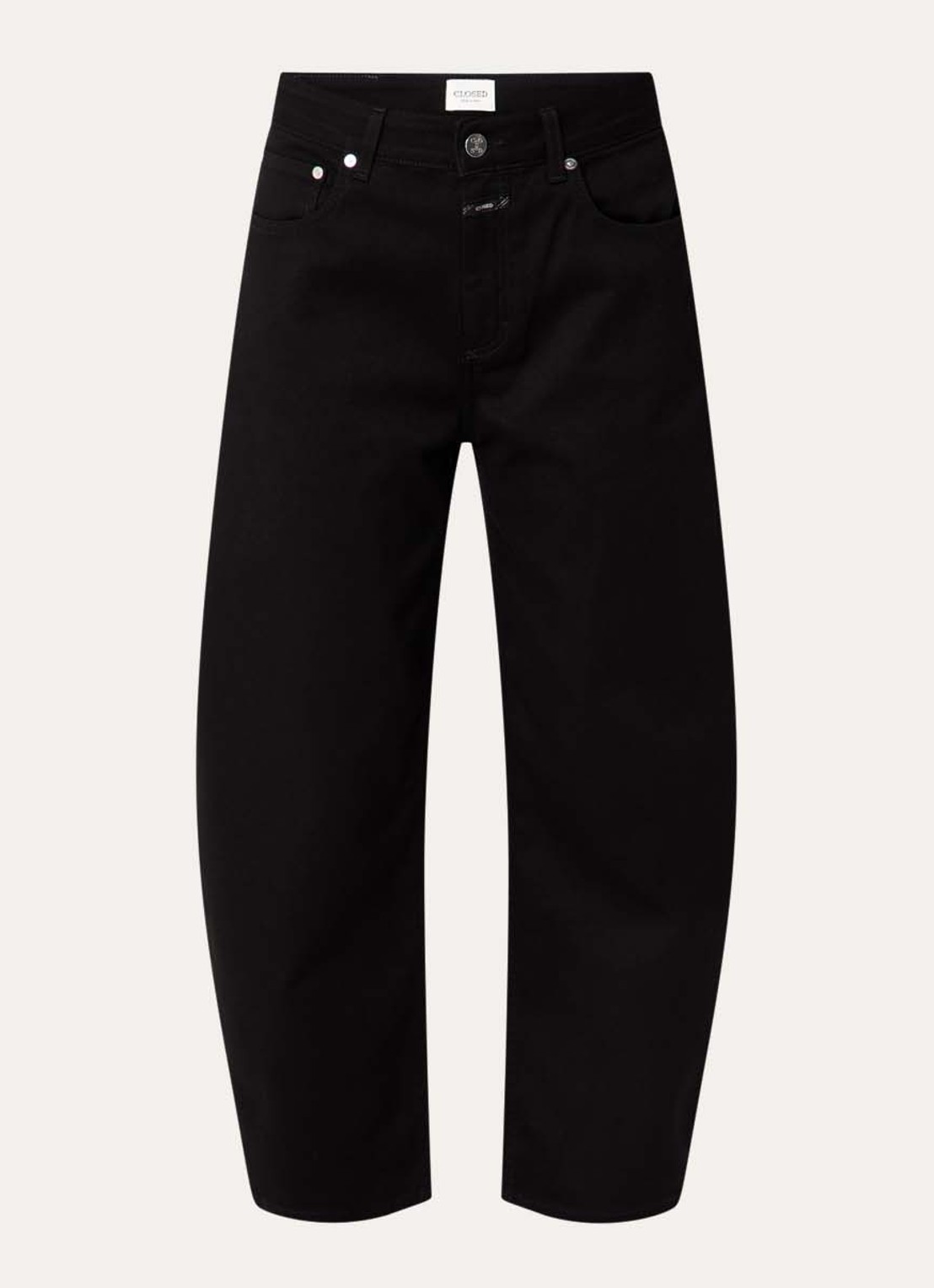 CLOSED Jazzie high waist cropped tapered jeans met gekleurde wassing - voorkant zwart