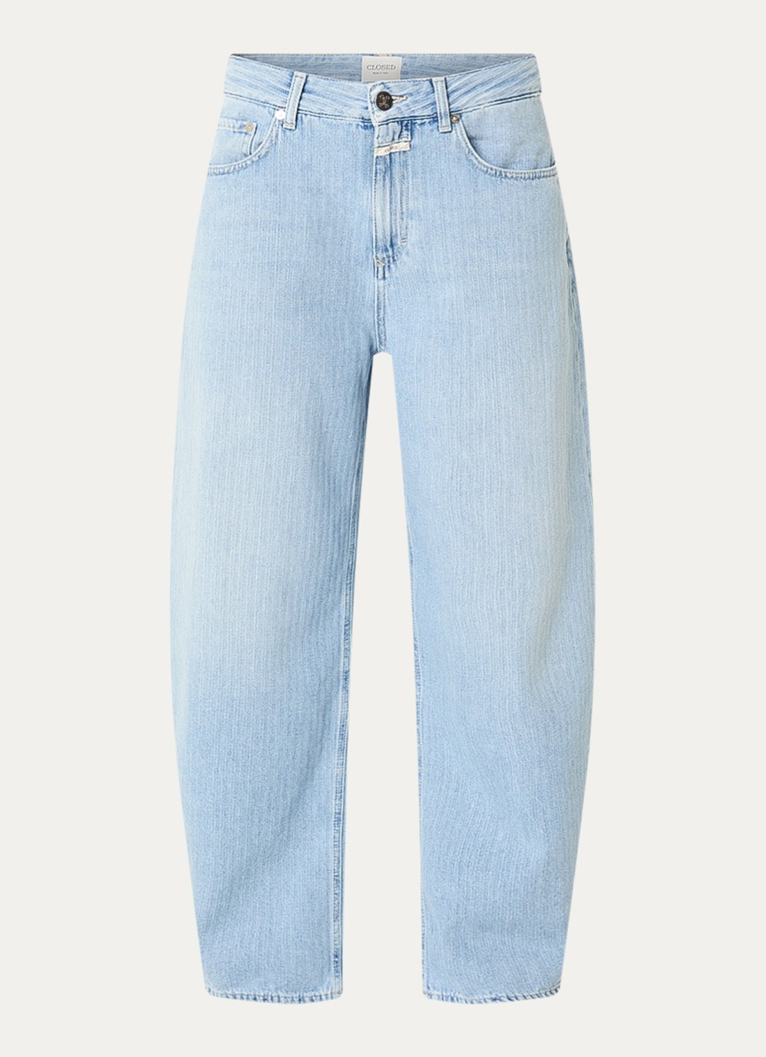 CLOSED Jazzie high waist tapered jeans met lichte wassing - voorkant 4 lichtblauw