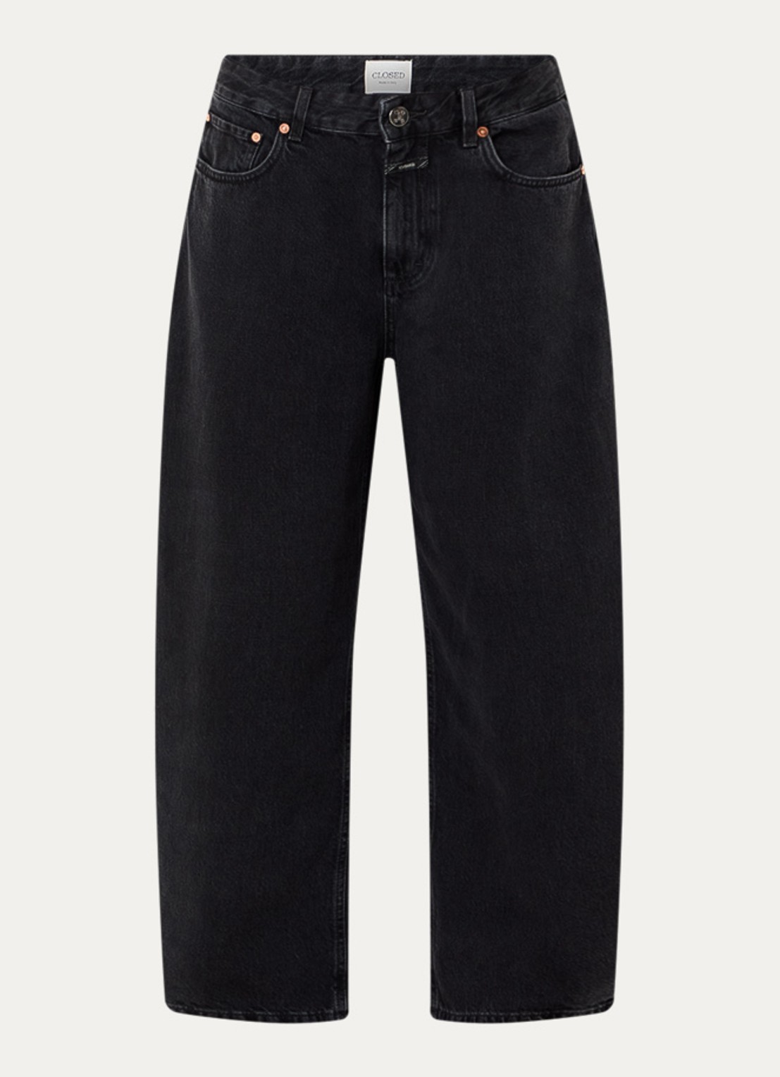 CLOSED Jazzie high waist wide leg jeans - voorkant 4 donkergrijs