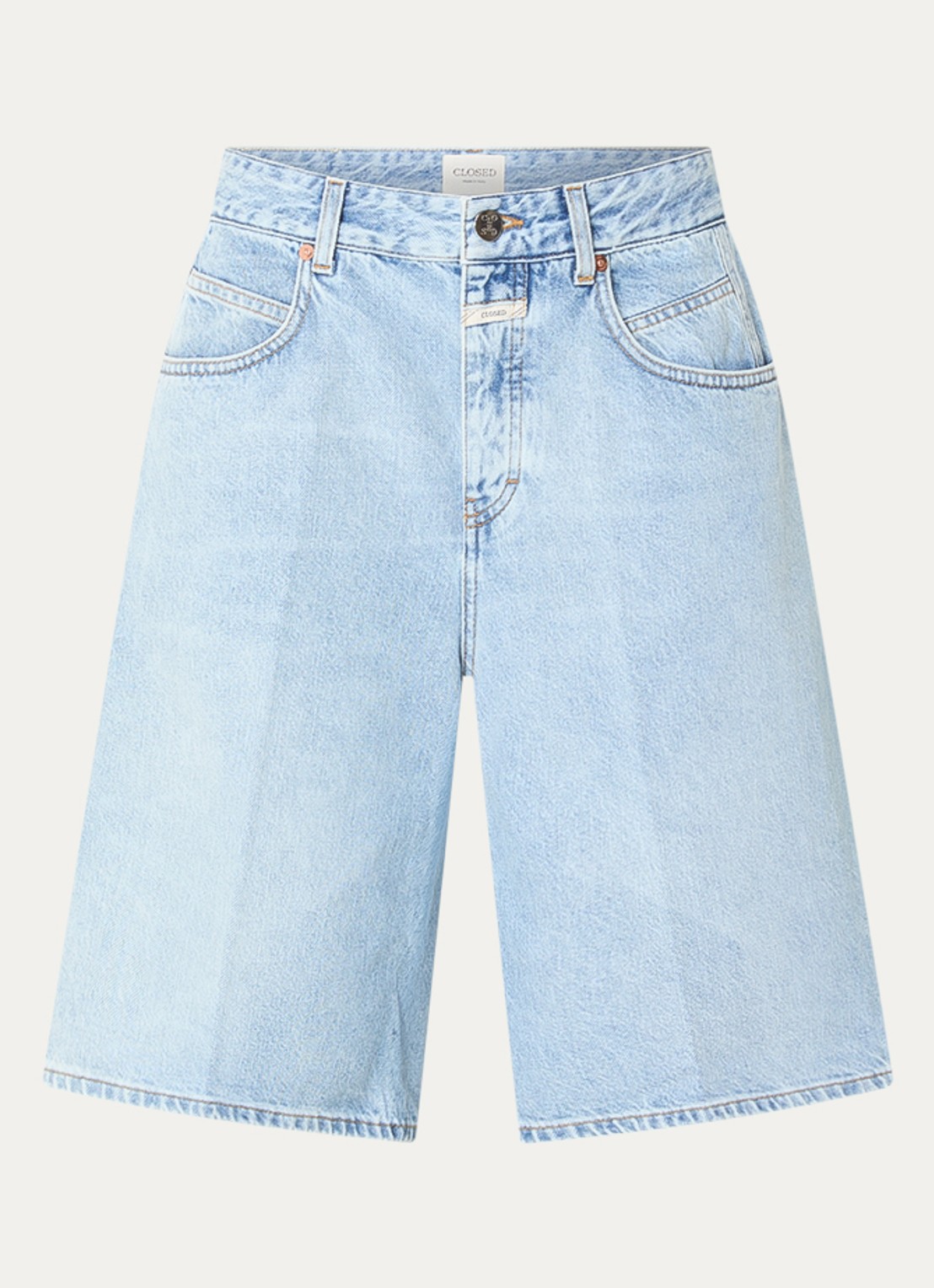 CLOSED Jenica high waist wide leg korte broek van denim - voorkant 3 indigo