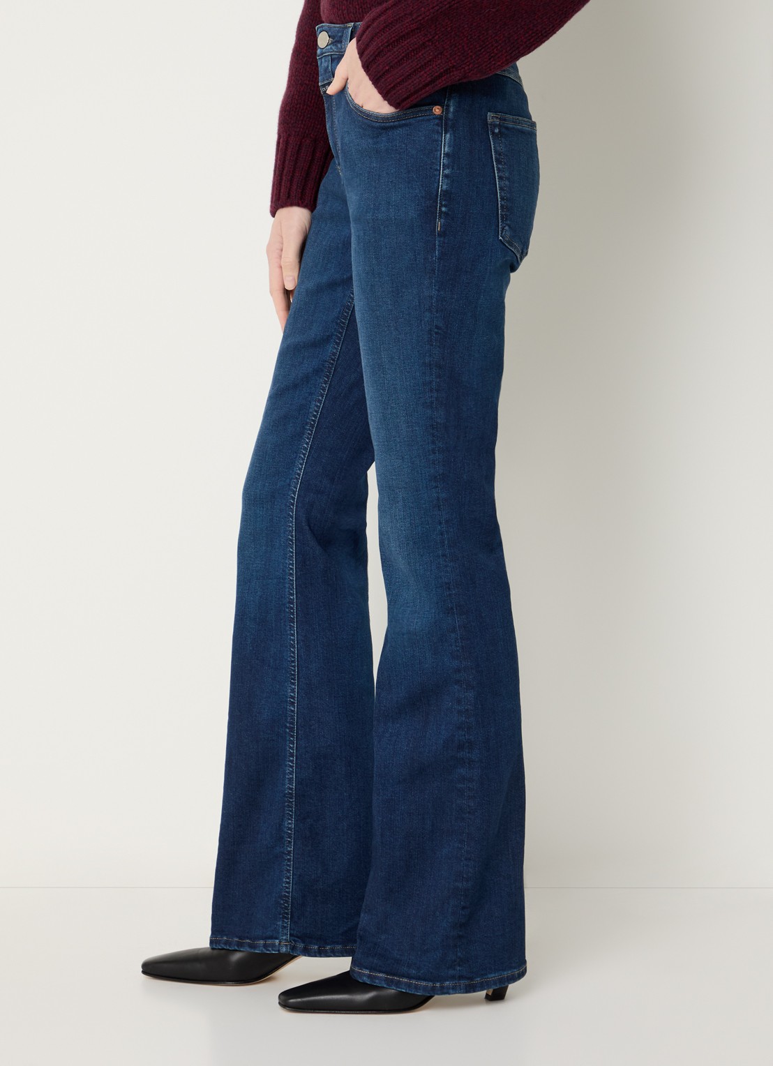 CLOSED Jovanna high waist flared jeans met donkere wassing - detail 5 indigo