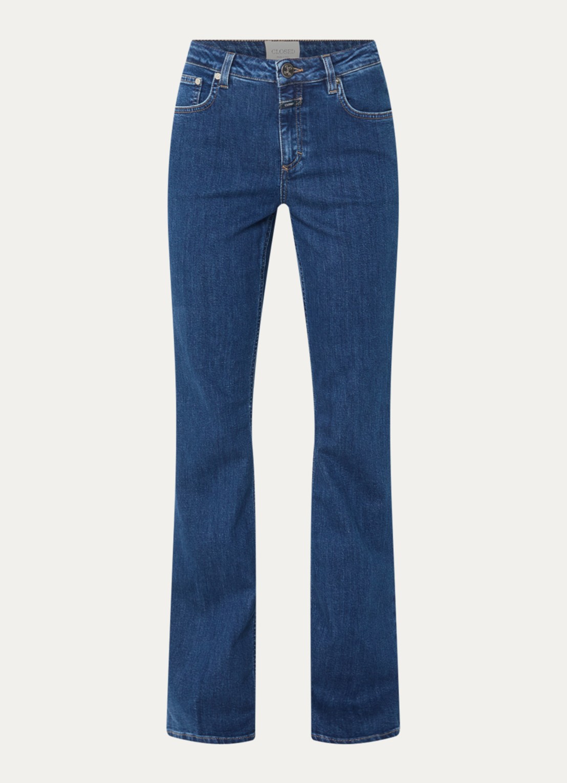 CLOSED Jovanna mid waist slim fit flared jeans met donkere wassing  - voorkant indigo