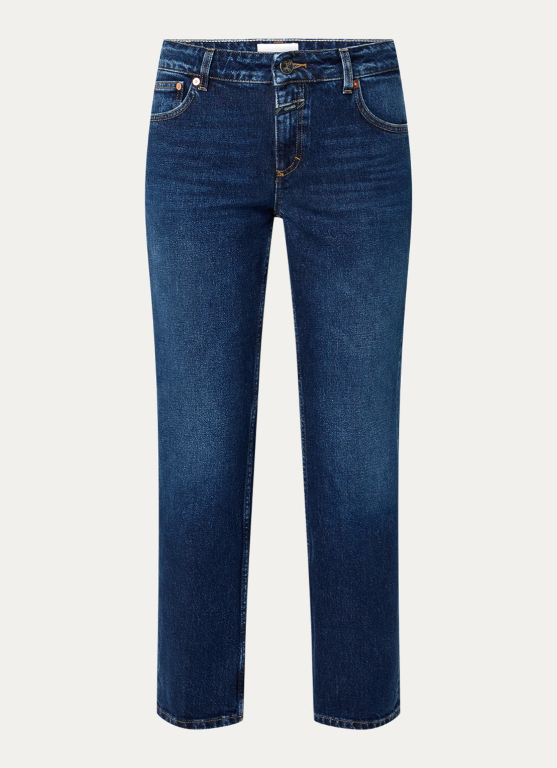 CLOSED Junna high waist straight leg jeans met donkere wassing - voorkant 3 indigo