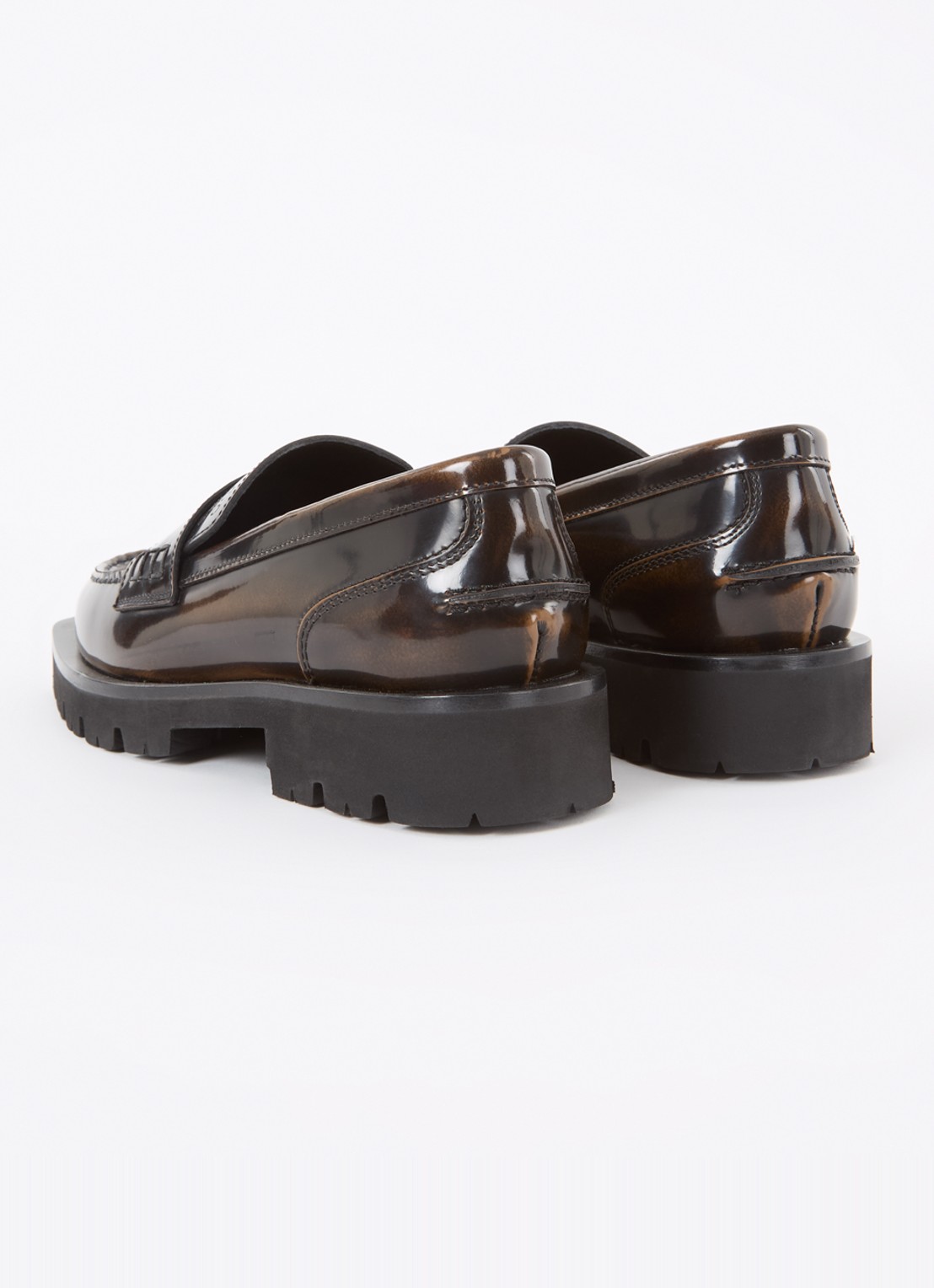 CLOSED Loafer van leer - achterkant donkerbruin