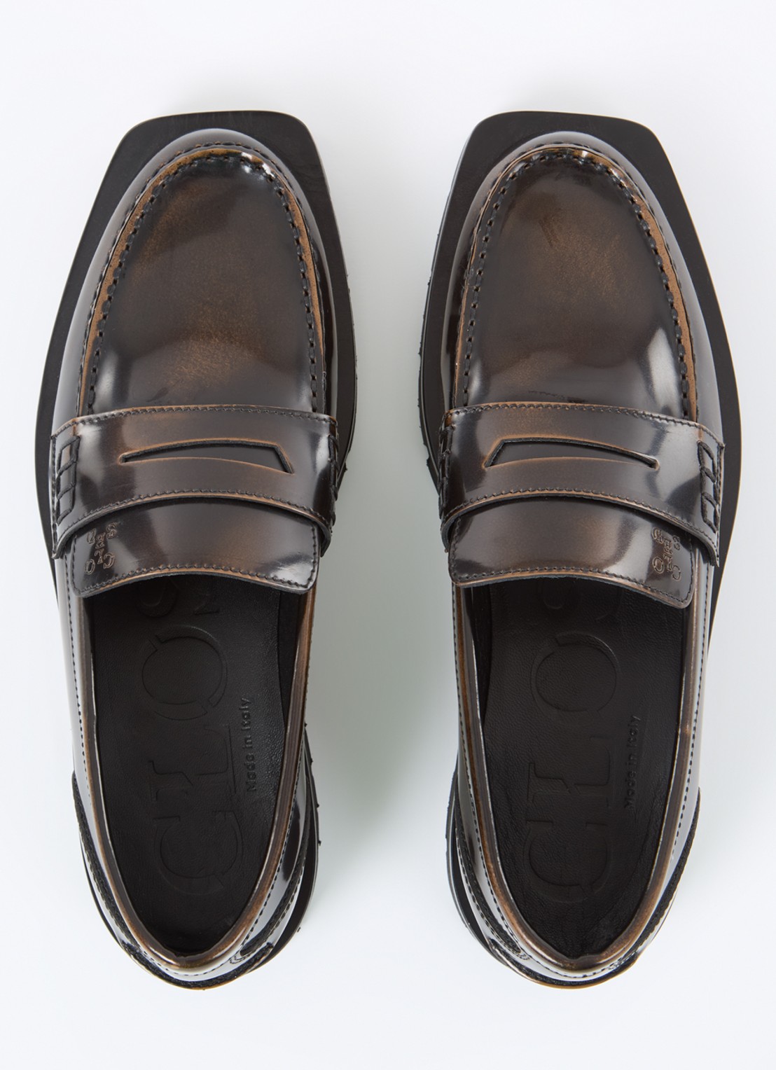 CLOSED Loafer van leer - detail 3 donkerbruin