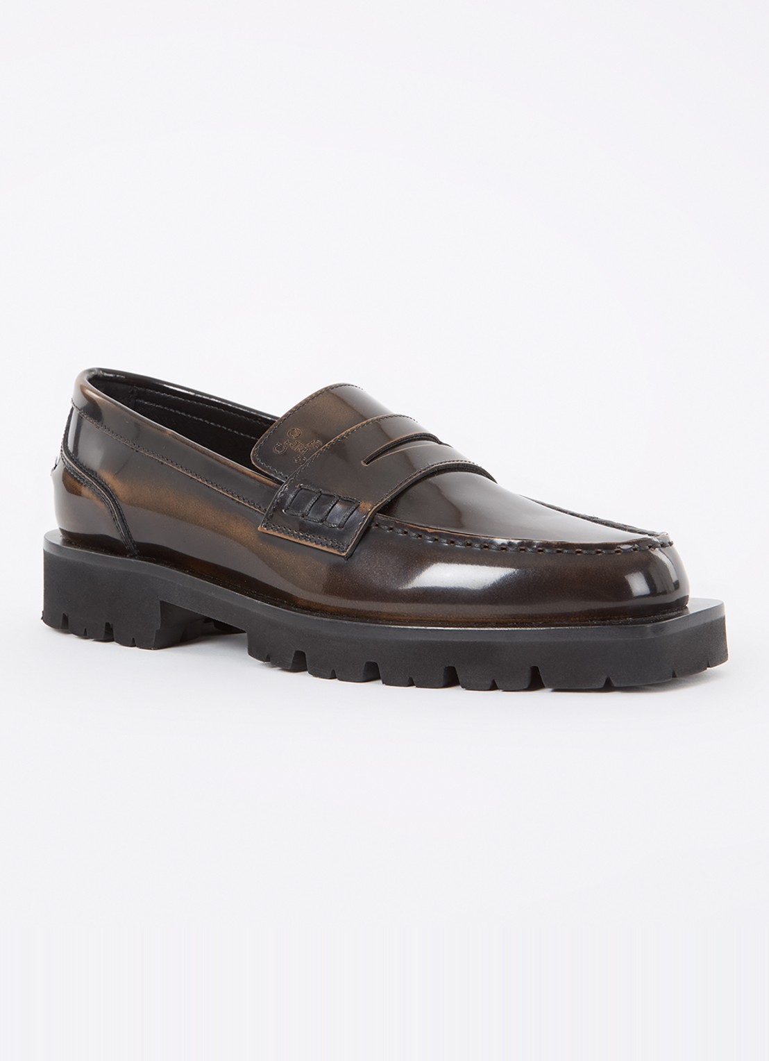 CLOSED Loafer van leer - voorkant 5 donkerbruin