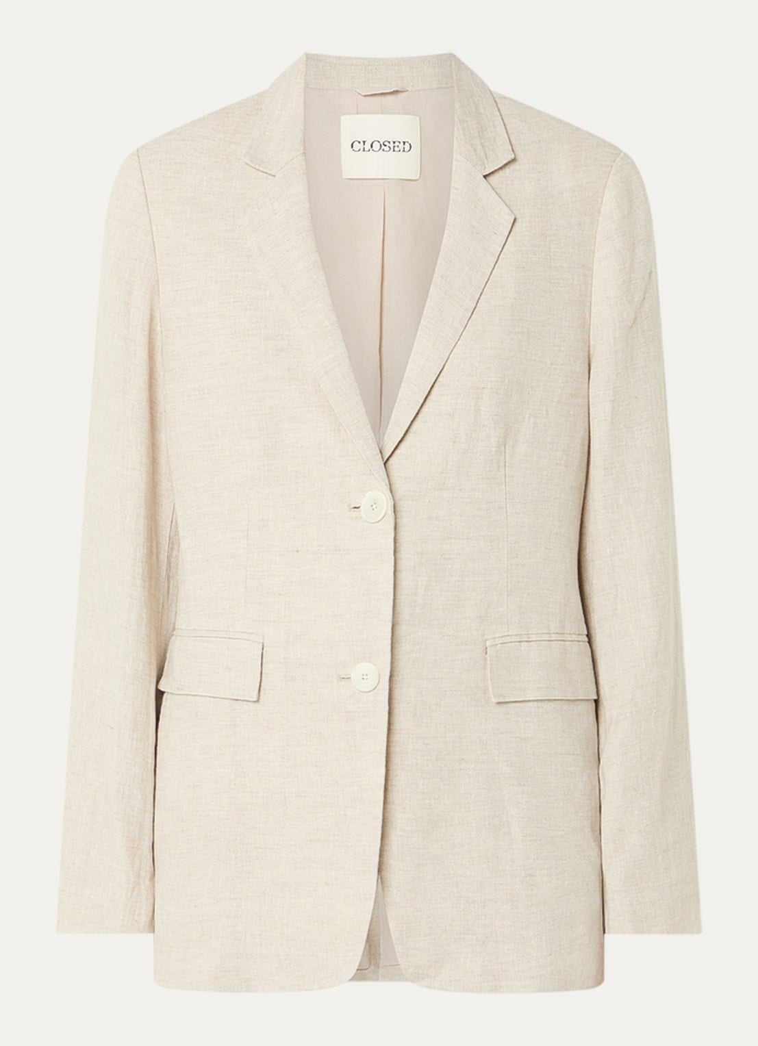 CLOSED Lola blazer met schoudervulling en klepzakken - voorkant creme