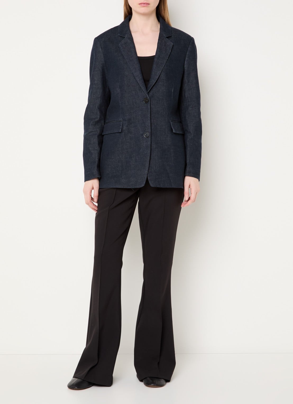 CLOSED Lola blazer van denim  - voorkant 2 donkerblauw