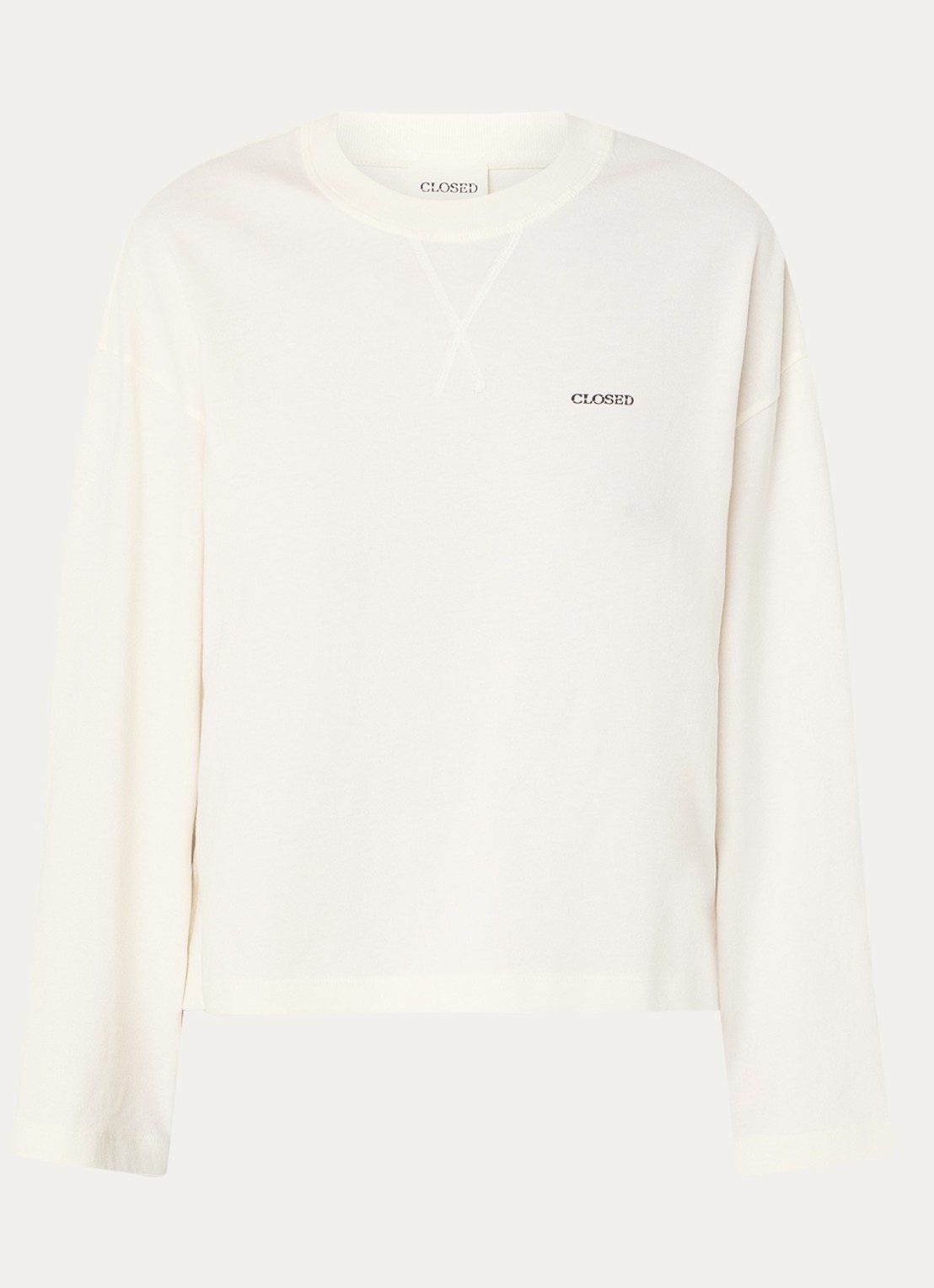 CLOSED Longsleeve met logo  - voorkant 2 creme