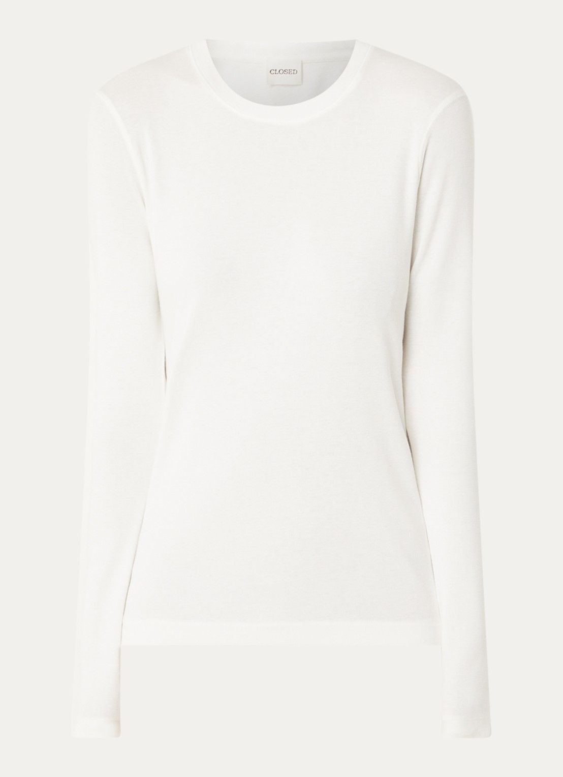 CLOSED Longsleeve met ronde hals - voorkant 3 gebroken wit