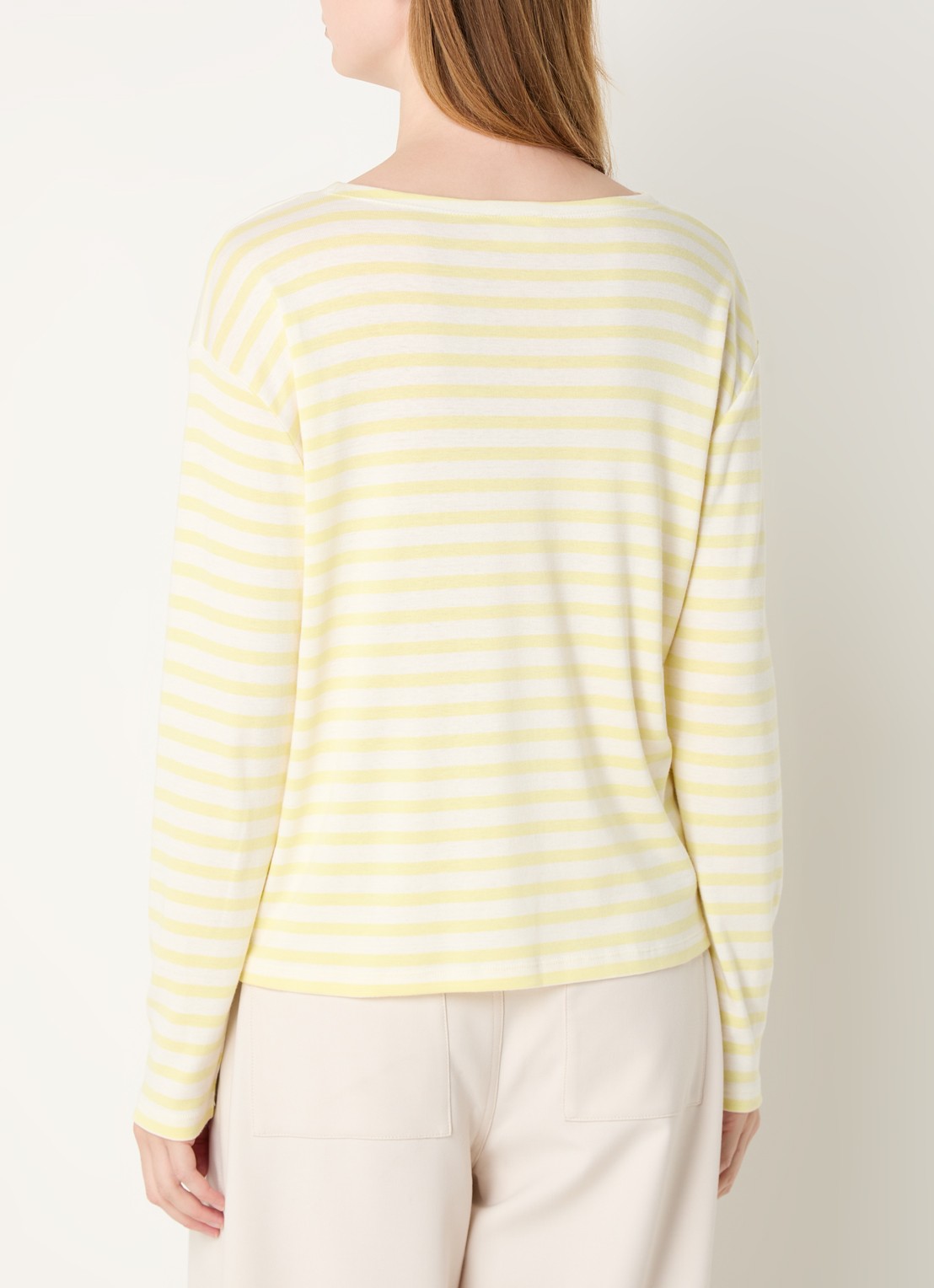CLOSED Longsleeve met streepprint  - achterkant lichtgeel
