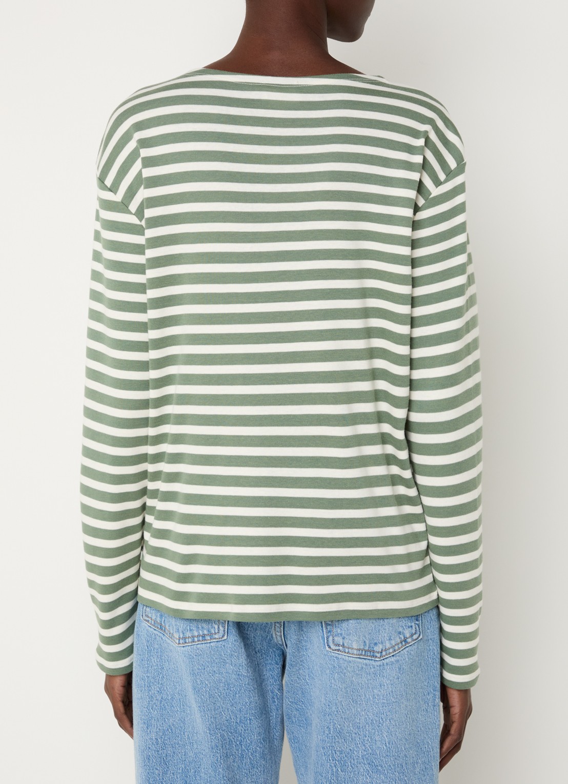 CLOSED Longsleeve met streepprint  - achterkant 2 lichtgroen
