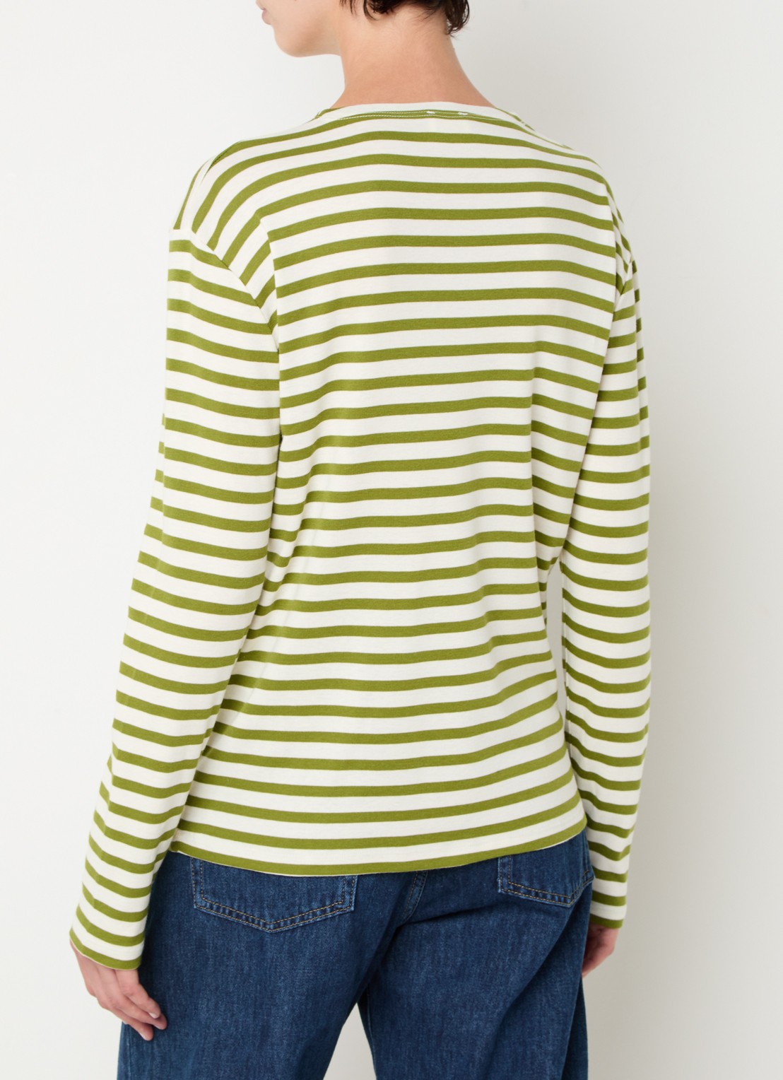 CLOSED Longsleeve met streepprint  - achterkant 7 groen