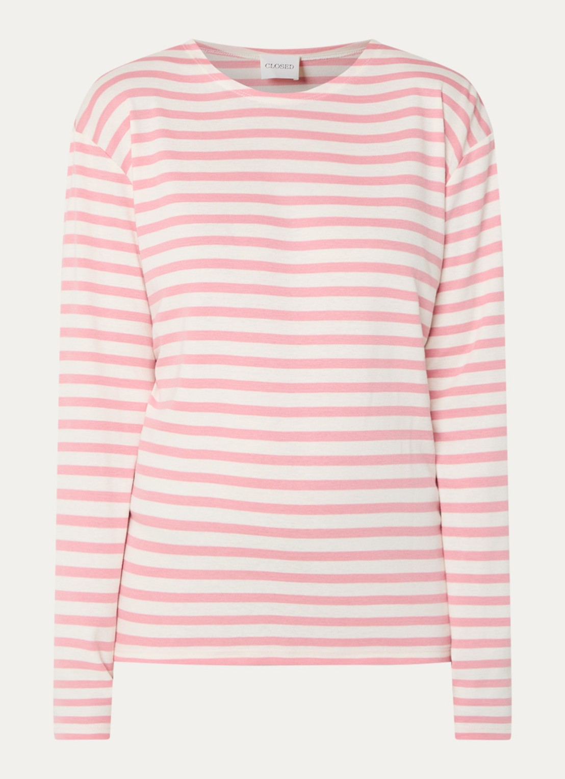 CLOSED Longsleeve met streepprint  - voorkant 3 roze