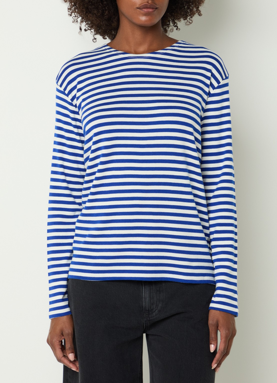 CLOSED Longsleeve met streepprint  - detail 2 kobaltblauw