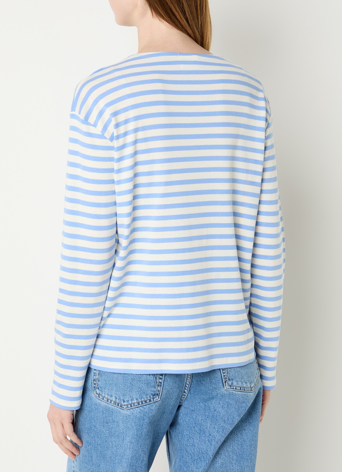 CLOSED Longsleeve met streepprint  - achterkant 4 lichtblauw