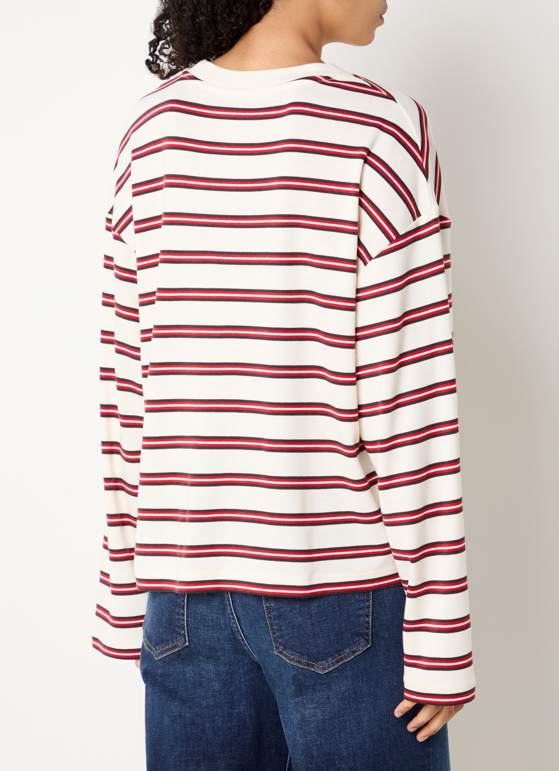 CLOSED Longsleeve met streepprint - achterkant gebroken wit